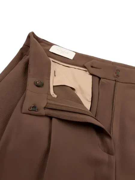Pantaloni palazzo Incotex plisat maro