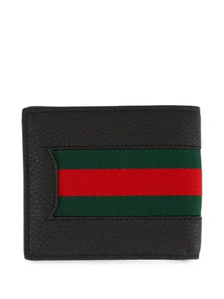 Portofel Gucci din piele cu dungi negru