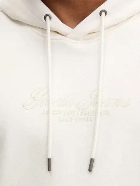 Кофта Guess Jeans з капюшоном однотонна бежевий
