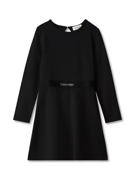 Calvin Klein Jeans rochie evazată cu vâscoză negru