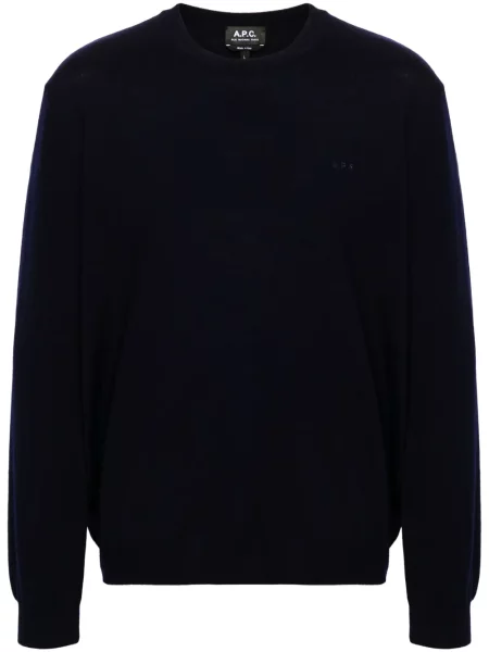 Pulover A.p.c. cu broderie albastru