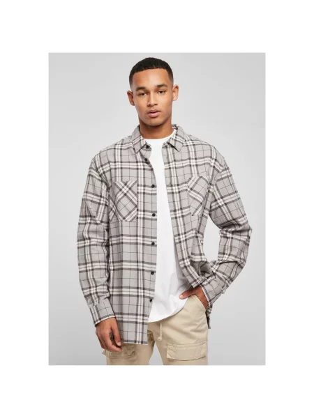 Karirasta srajca Urban Classics črna