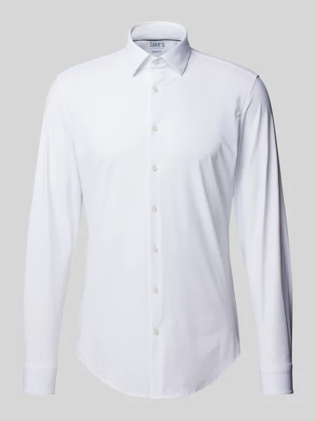 Koszula biznesowa o kroju slim fit z jednolitą fakturą Jake*s biała