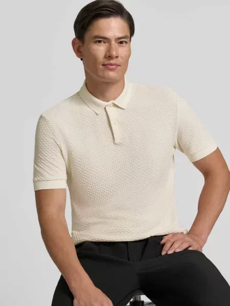 Koszulka polo o kroju regular fit z czystej bawełny model Parlay Boss biała
