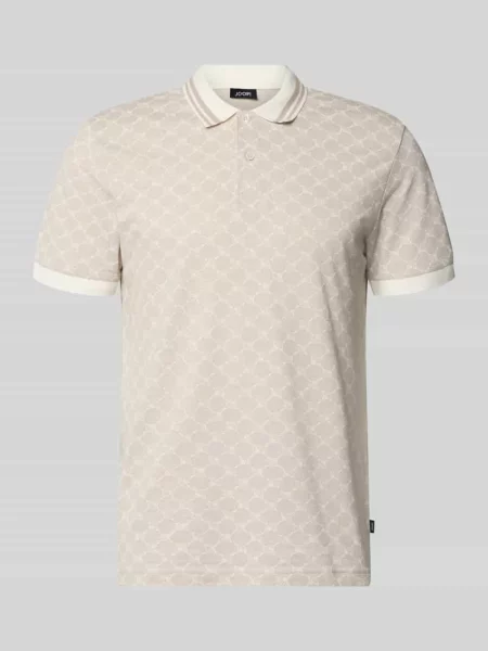 Koszulka polo o kroju regular fit ze wzorem z logo model Jessino' Joop! Collection beżowa