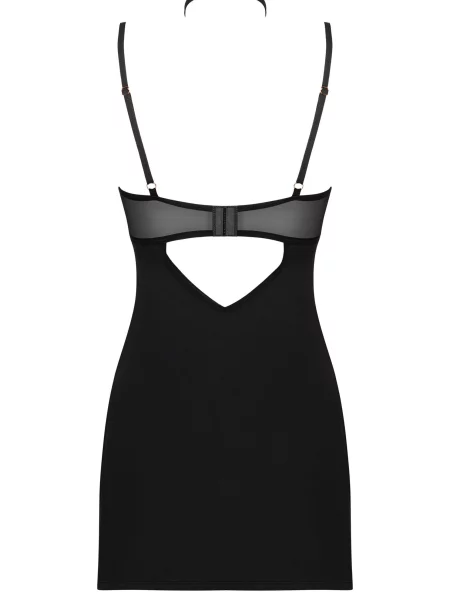 Соблазнительная сорочка с трусиками Комплект_Obsessive_Selinne_chemise чорна