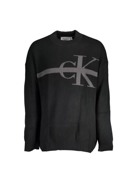 Sweter Calvin Klein z wysokim kołnierzem z dżerseju czarny