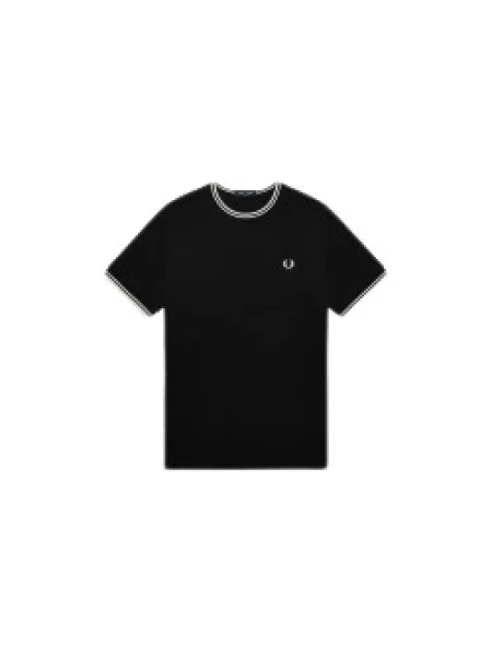 Fred Perry T-shirt Mężczyźni jednolity M czarny