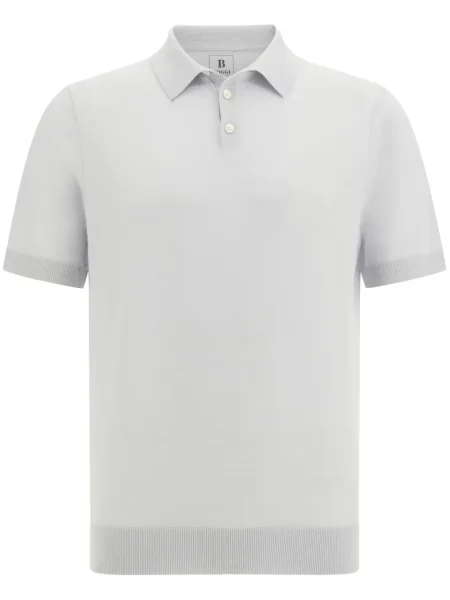 Tricou polo Boggi Milano de lână alb
