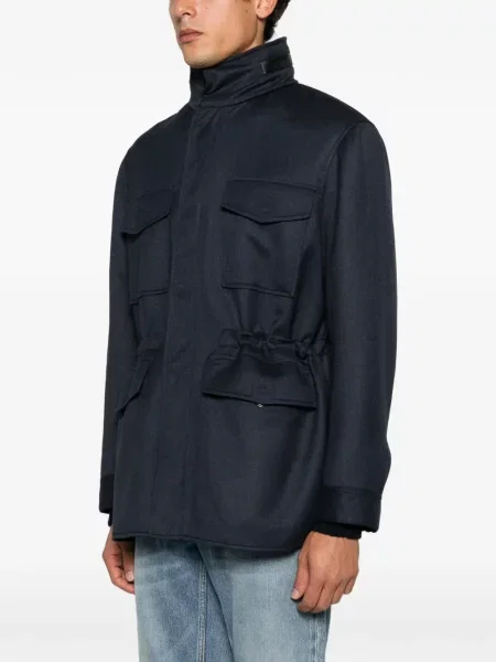 Palton Brioni din piele albastru