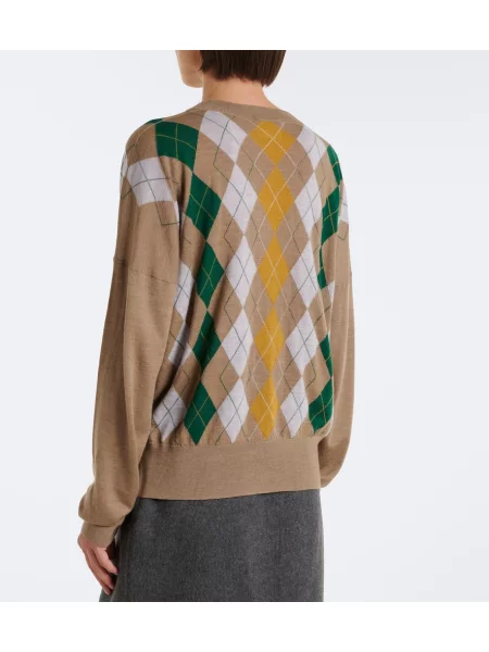Pulover Khaite de lână cu model argyle