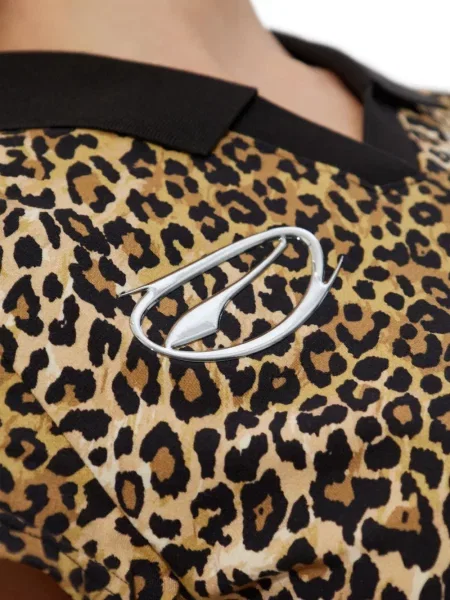 Топ Puma с принт с животински шарки кафяво