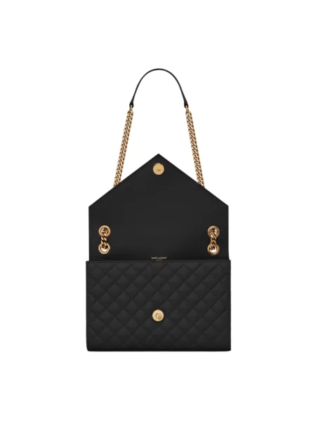 Kopertówka Saint Laurent skórzana czarna