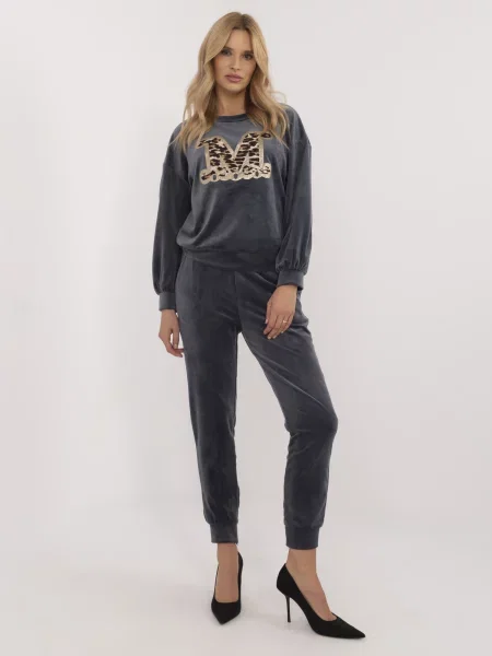 Trening Fashionhunters de catifea negru