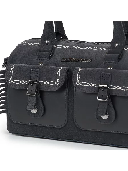 Top Dr. Martens din piele de căprioară clasic negru