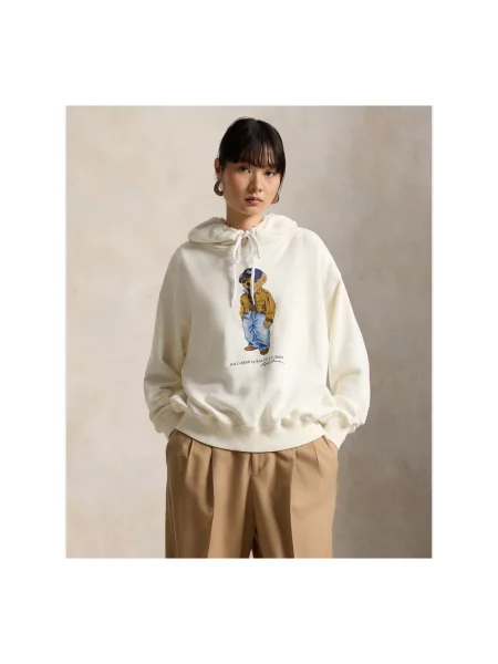 Bluza z kapturem Polo Ralph Lauren z kapturem biała