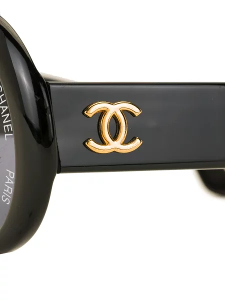 Kulaté sluneční brýle Chanel Pre-owned černé