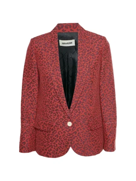 Sacou Zadig&voltaire cu model leopard din jacard roșu