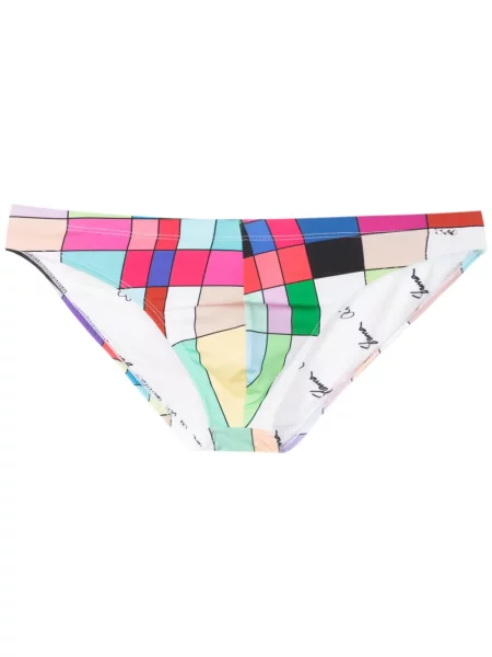 Slip de baie Amir Slama cu imagine cu imprimeu geometric
