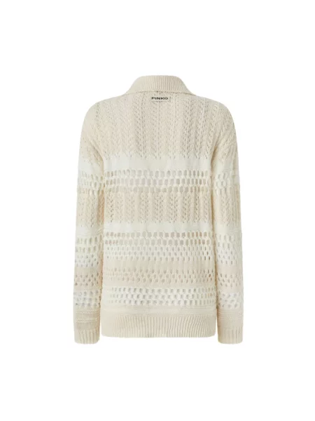 Sweter Pinko żakardowy biały
