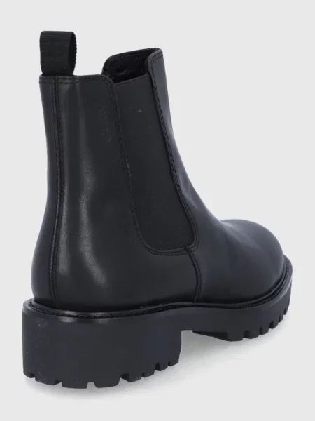 Kožené kotníkové boty Vagabond Shoemakers na plochém černá