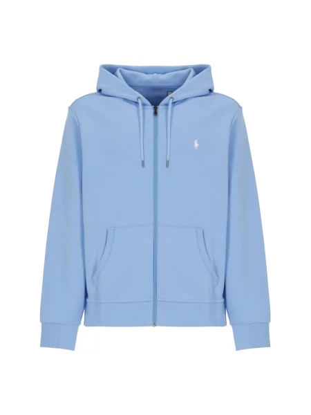 Ralph Lauren Bluzy Mężczyzna L Rozpinana bluza z kapturem z podwójnej dzianiny Polo Ralph Lauren niebieski