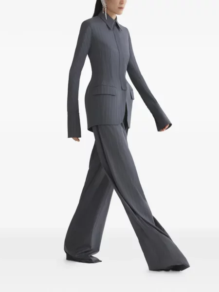 Pantaloni Mugler cu dungi gri