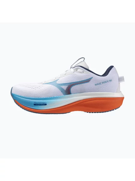 Încălțăminte de alergare pentru bărbați Mizuno Wave Rider 30 white/blue jewel/orange alb