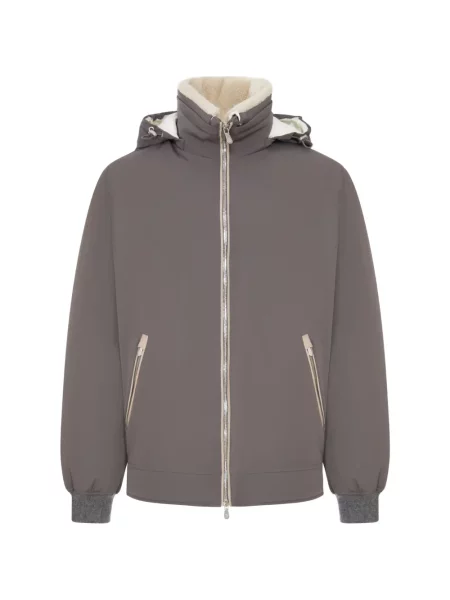 Geacă cu puf Brunello Cucinelli stretch gri