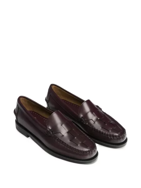 Pantofi loafer Sebago din piele țesuți maro