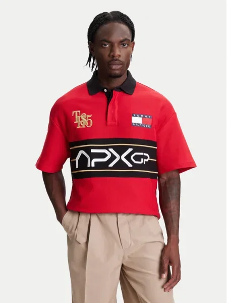 Tommy Hilfiger Polokošeľa F1 Movie Race Day červená