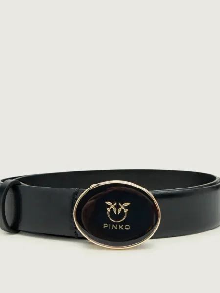 Pinko de piele ROUND ENAMEL negru
