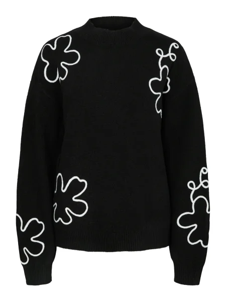 PIECES Pulover PCROSA negru alb