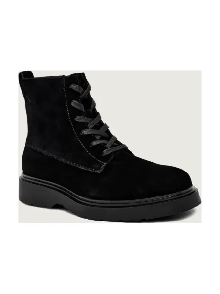 Calvin Klein velúr cipő COMBAT ESS LACE UP ZIP BOOT SU fekete