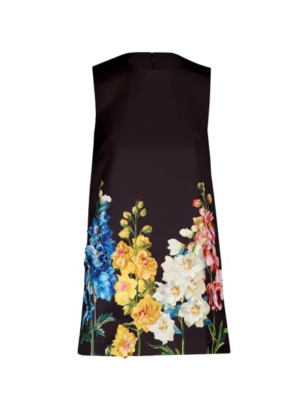 Rochie mini Leo Lin fără mâneci cu model floral cu imagine negru