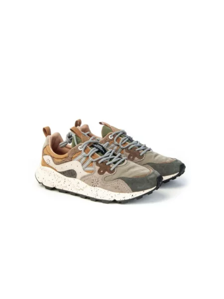 Sneakersy Flower Mountain w kwiatki zamszowe szare