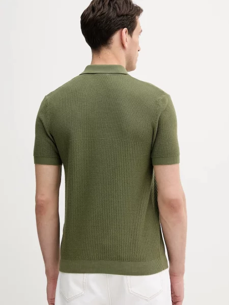Поло United Colors of Benetton однотонне зелений