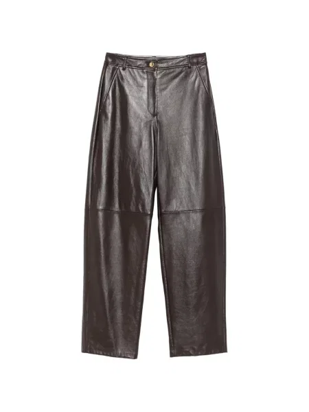 Pantaloni Max Mara din piele maro