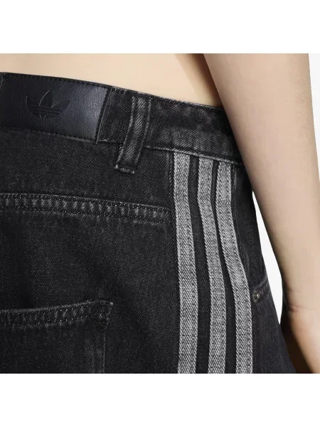 Τζιν adidas High Rise Barrel Leg Denim Pant True Black Denim μαύρο