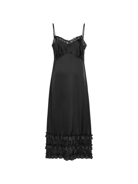 Rochie midi Simone Rocha cu volane din dantelă negru