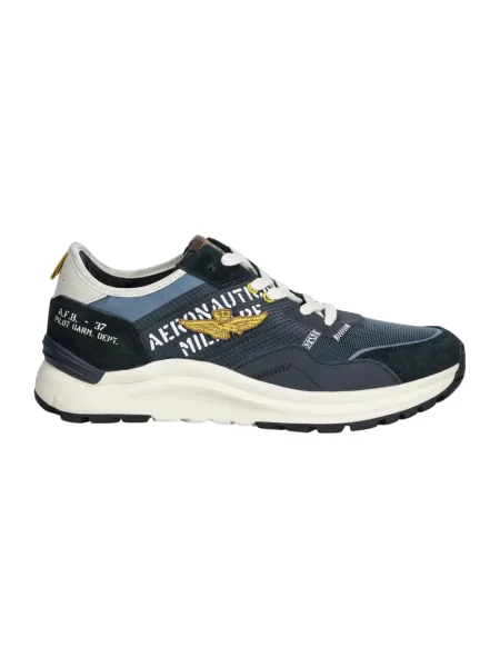 Sneakersy Aeronautica Militare skórzane niebieskie