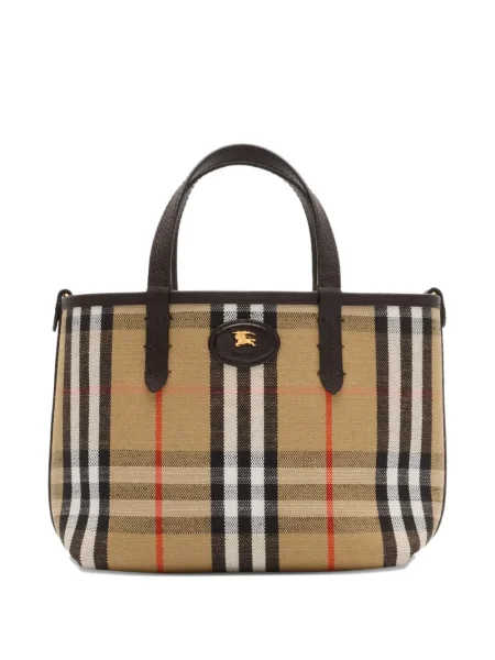 Geantă Burberry în carouri maro