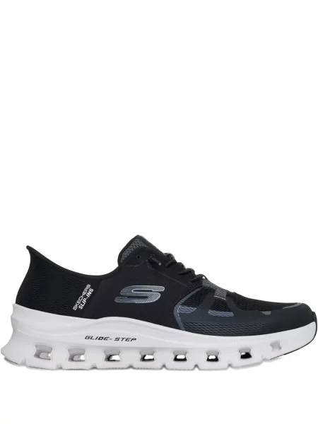 Sneakerși Skechers cu șireturi din dantelă negru