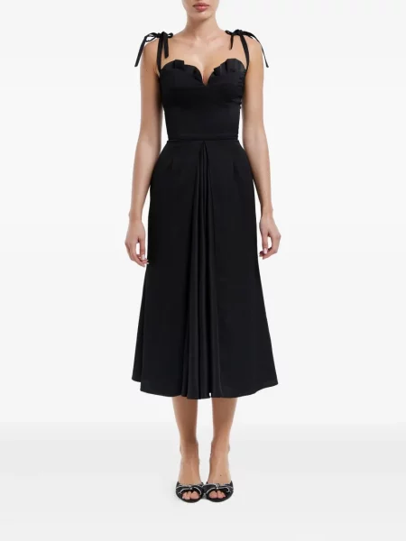 Rochie midi Post Meridiem până la genunchi cu crăpătură de costum negru