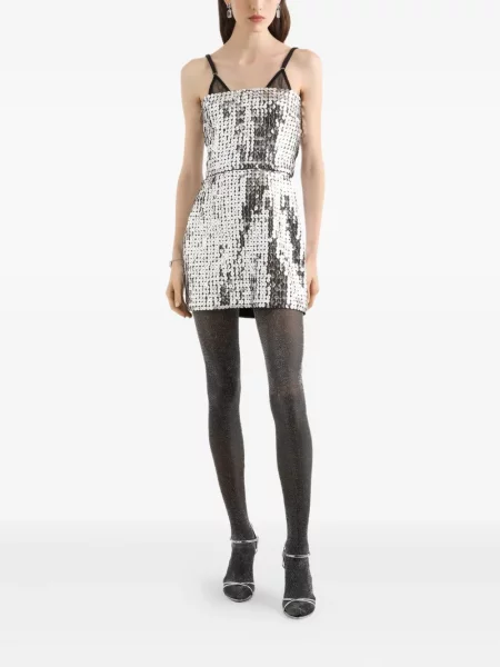 Rochie mini Dolce & Gabbana cu paiete de costum argintiu