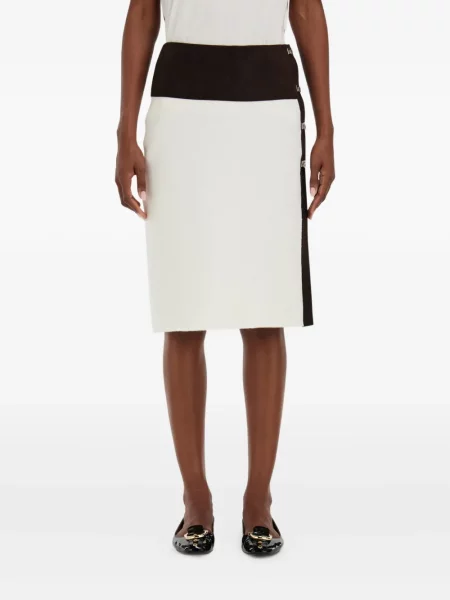 Fusta mini Ferragamo alb