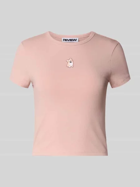 T-shirt z wyhaftowanym motywem Review