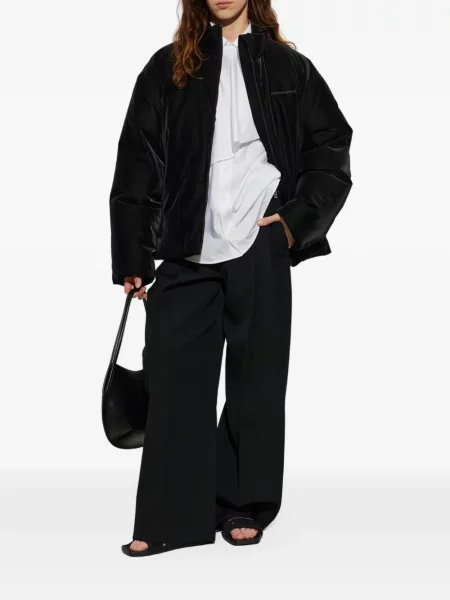 Geacă cu puf Alexander Wang cu guler de stand-up negru