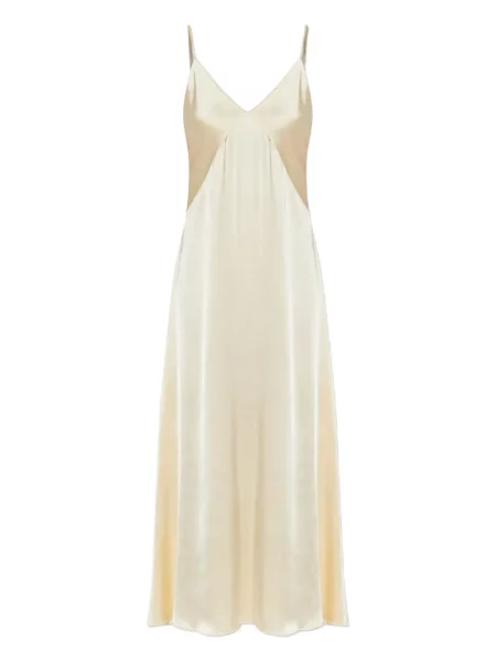 Rochie maxi Forte_forte cu decolteu în V de costum