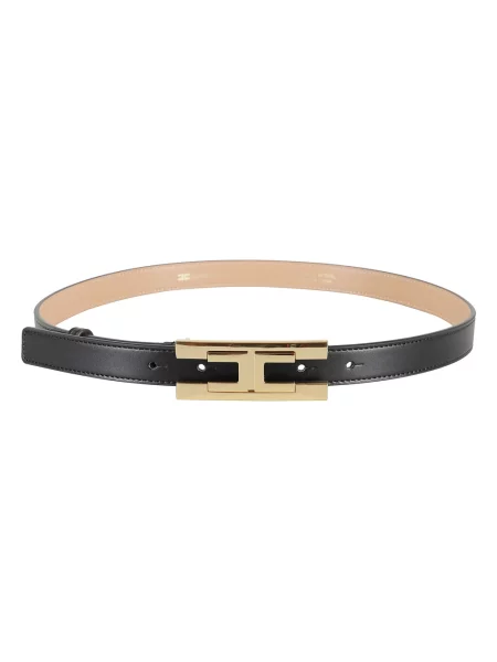 Pasek Elisabetta Franchi z logo czarny